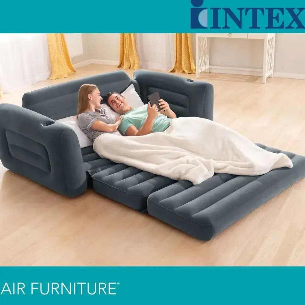 Intex Schlafcouch Futon 2-Sitzer Grau