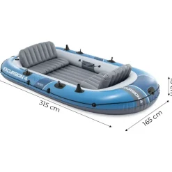 Intex Schlauchboot Excursion 4 Blau inkl. Pumpe und Alu-Paddel