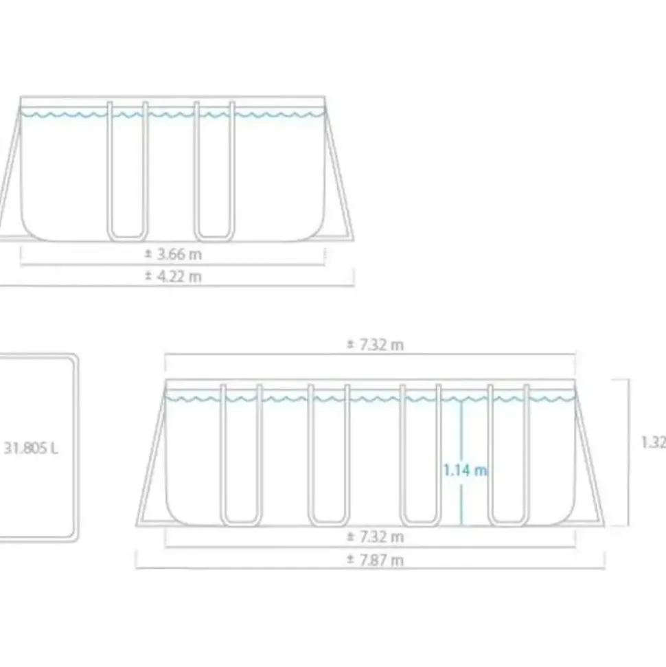 Intex Ultra XTR Frame Pool-Set rechteckig 732 x 366 x 132 cm inkl. Sandfilteranlage