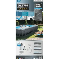 Intex Ultra XTR Frame Pool-Set rechteckig 732 x 366 x 132 cm inkl. Sandfilteranlage