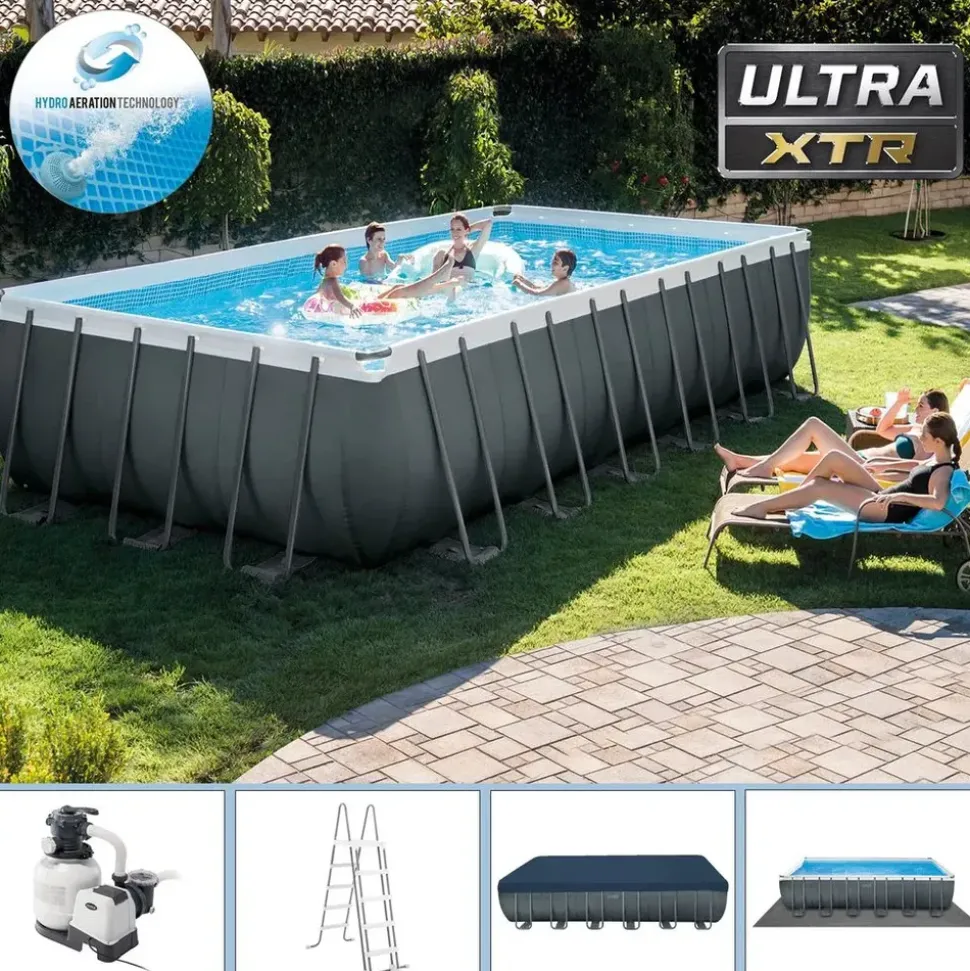 Intex Ultra XTR Frame Pool-Set rechteckig 732 x 366 x 132 cm inkl. Sandfilteranlage