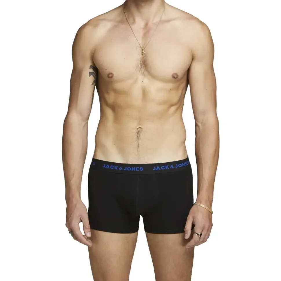 JACK & JONES Basic Boxershorts 7 Einheiten Black / Detail Black / Black S