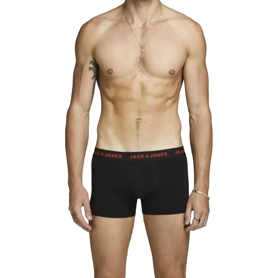 JACK & JONES Basic Boxershorts 7 Einheiten Black / Detail Black / Black S