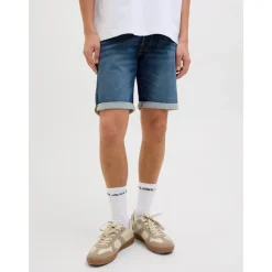 JACK & JONES "JJIRICK JJICON I.K. SHORTS GE 132 SN", Herren, Gr. XS, N-Gr, blau (blau denim), Web, Obermaterial: 48% Baumwolle, 26% Viskose, 25% Polyester, 1% Elasthan, unifarben, regular fit kniefrei, Hosen Shorts, im Five-Pocket Style