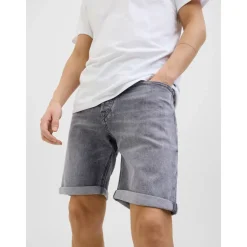 JACK & JONES Shorts JJIORIGINAL mit stylischem Aufschlag und Knopfleiste Baumwollmischung, regular fit grau XS