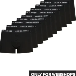 JACK & JONES Solid Boxershorts 10 Einheiten Black / Detail Black / Black L