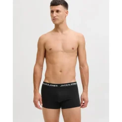 JACK & JONES Solid Boxershorts 10 Einheiten Black / Detail Black / Black L