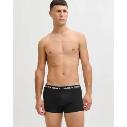 JACK & JONES Solid Boxershorts 10 Einheiten Black / Detail Black / Black L
