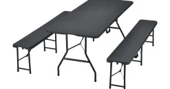 Juskys Amberg Set 3-tlg. schwarz klappbar