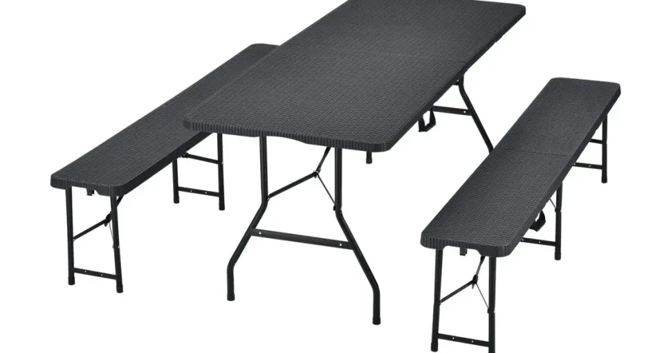 Juskys Amberg Set 3-tlg. schwarz klappbar