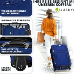 Juskys Athen Koffer-Set 5-tlg. blau