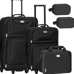 Juskys Athen Koffer-Set 2-tlg. + Umhängetasche + Beautycase