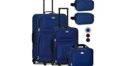Juskys Athen Koffer-Set 2-tlg. + Umhängetasche + Beautycase