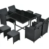 Juskys Baracoa L 9-tlg. schwarz/grau