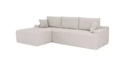 Juskys Eckcouch Cord 3-Sitzer Beige