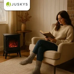Juskys Elektrokamin 2000 W Schwarz