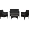 Juskys Fort Myers Polyrattan Gartenmöbel-Set Schwarz/Grau