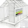 Juskys Gewächshaus Aluminium Silber HKP 4 mm 7,2 m2