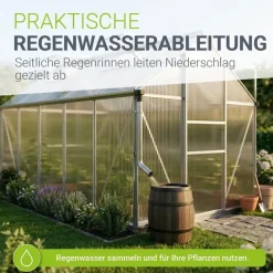 Juskys Gewächshaus Aluminium Silber HKP 4 mm 7,2 m2