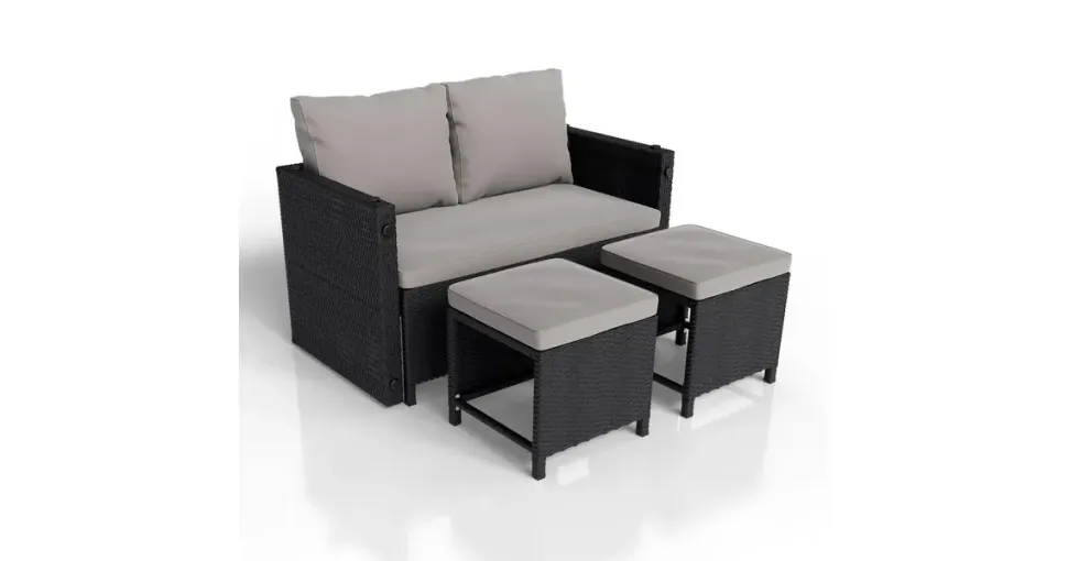 Juskys Jamaika Set 7-tlg. Schwarz/Grau
