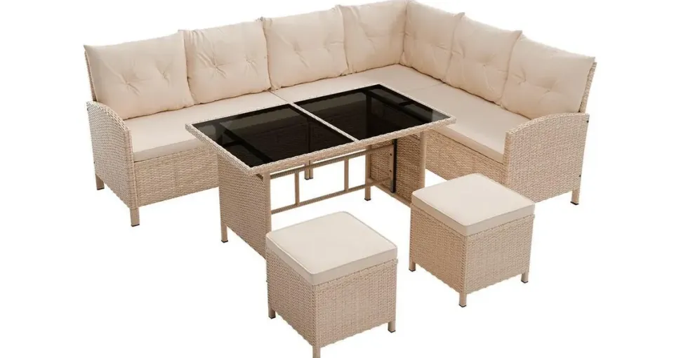 Juskys Manacor Lounge-Set creme/sand