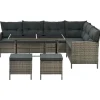 Juskys Manacor Polyrattan Lounge-Set grau meliert