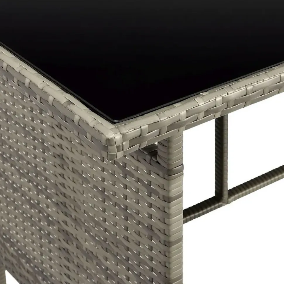 Juskys Manacor Polyrattan Lounge-Set grau meliert