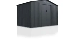 Juskys Metall Geräteschuppen XL Dunkelgrau