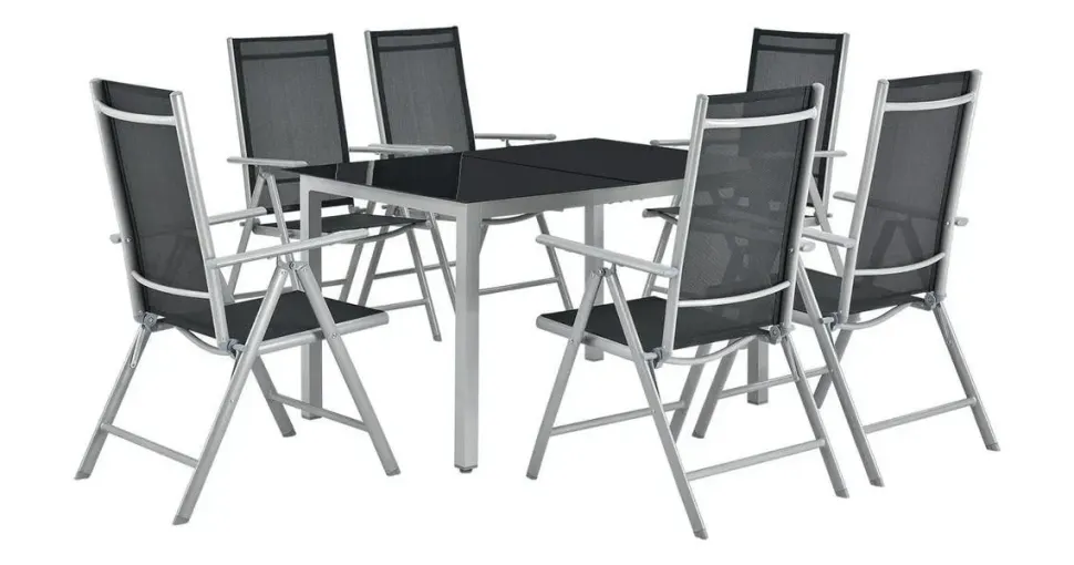 Juskys Milano Set 7-tlg. silbergrau