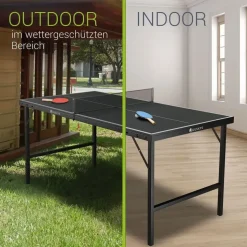 Juskys Mini Tischtennisplatte Flexi Schwarz