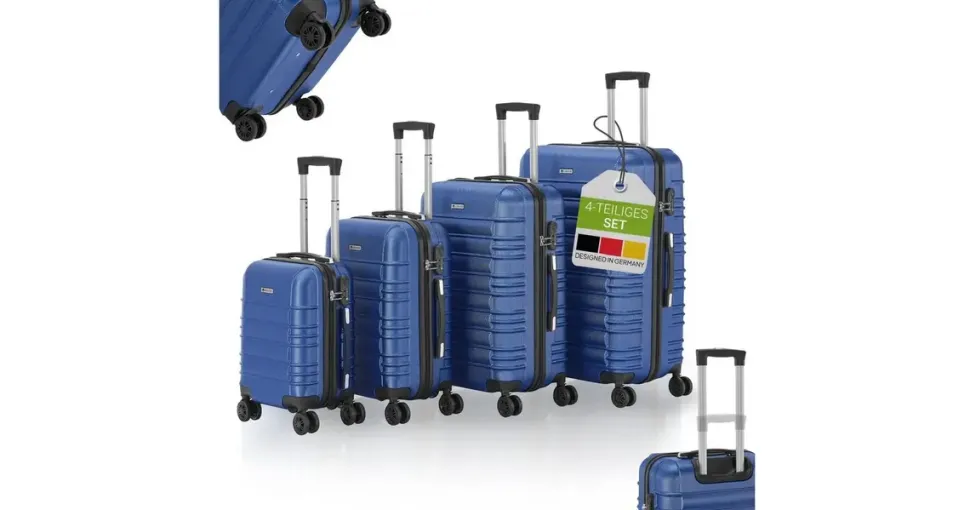 Juskys Rom Koffer-Set 4-tlg. blau