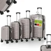 Juskys Rom Koffer-Set 4-tlg. champagner/beige