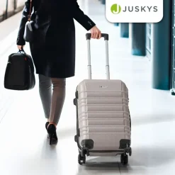 Juskys Rom Koffer-Set 3-tlg. champagner/beige