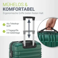 Juskys Rom Koffer-Set 4-tlg. dunkelgrün