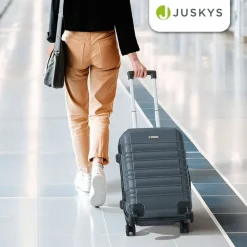 Juskys Rom Koffer-Set 3-tlg. grau