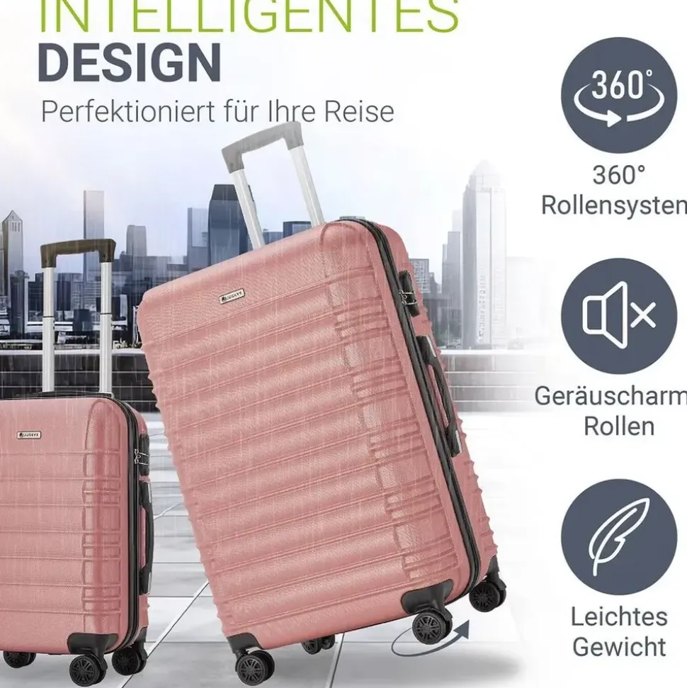 Juskys Rom Koffer-Set 3-tlg. rosa
