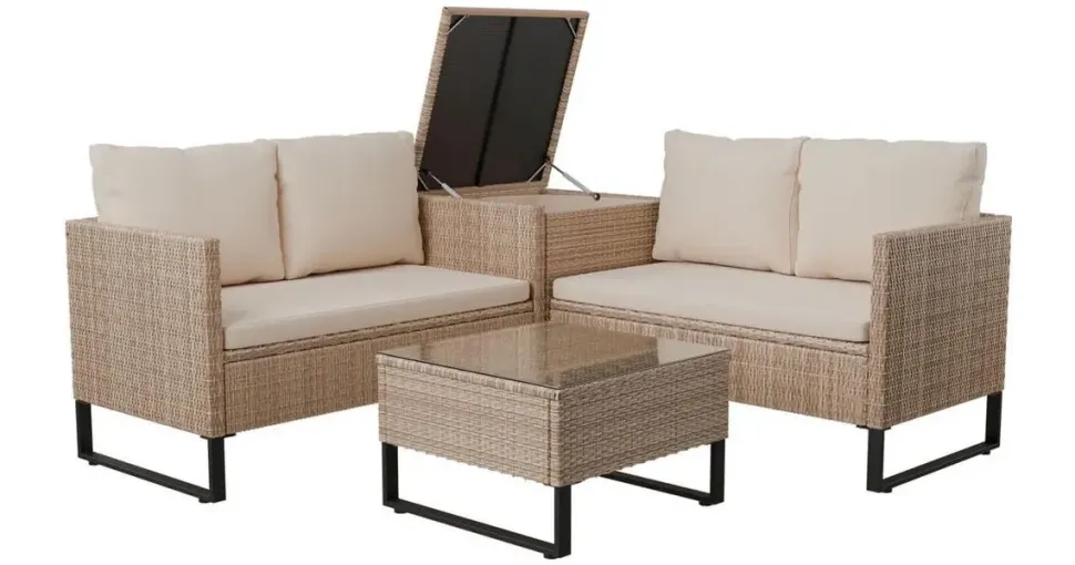 Juskys Santorini Loungeset creme/sand