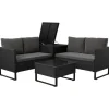 Juskys Santorini Loungeset schwarz/grau