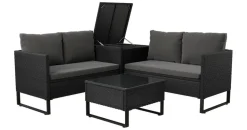Juskys Santorini Loungeset schwarz/grau