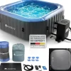 Juskys SpaLuxe 185 x 185 Grau/Blau inkl. LED-Beleuchtung