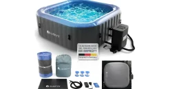 Juskys SpaLuxe 185 x 185 Grau/Blau inkl. LED-Beleuchtung