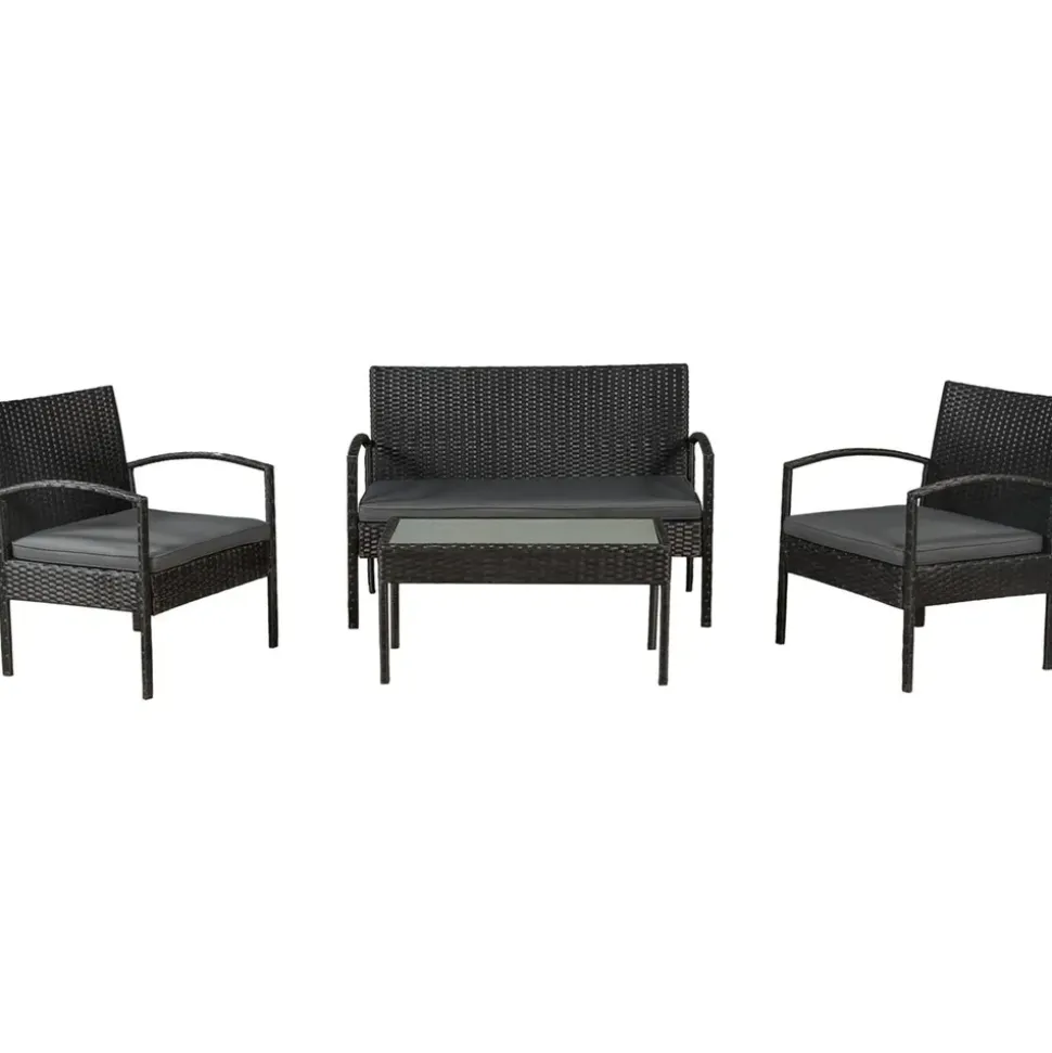 Juskys Trinidad Set 4-tlg. schwarz