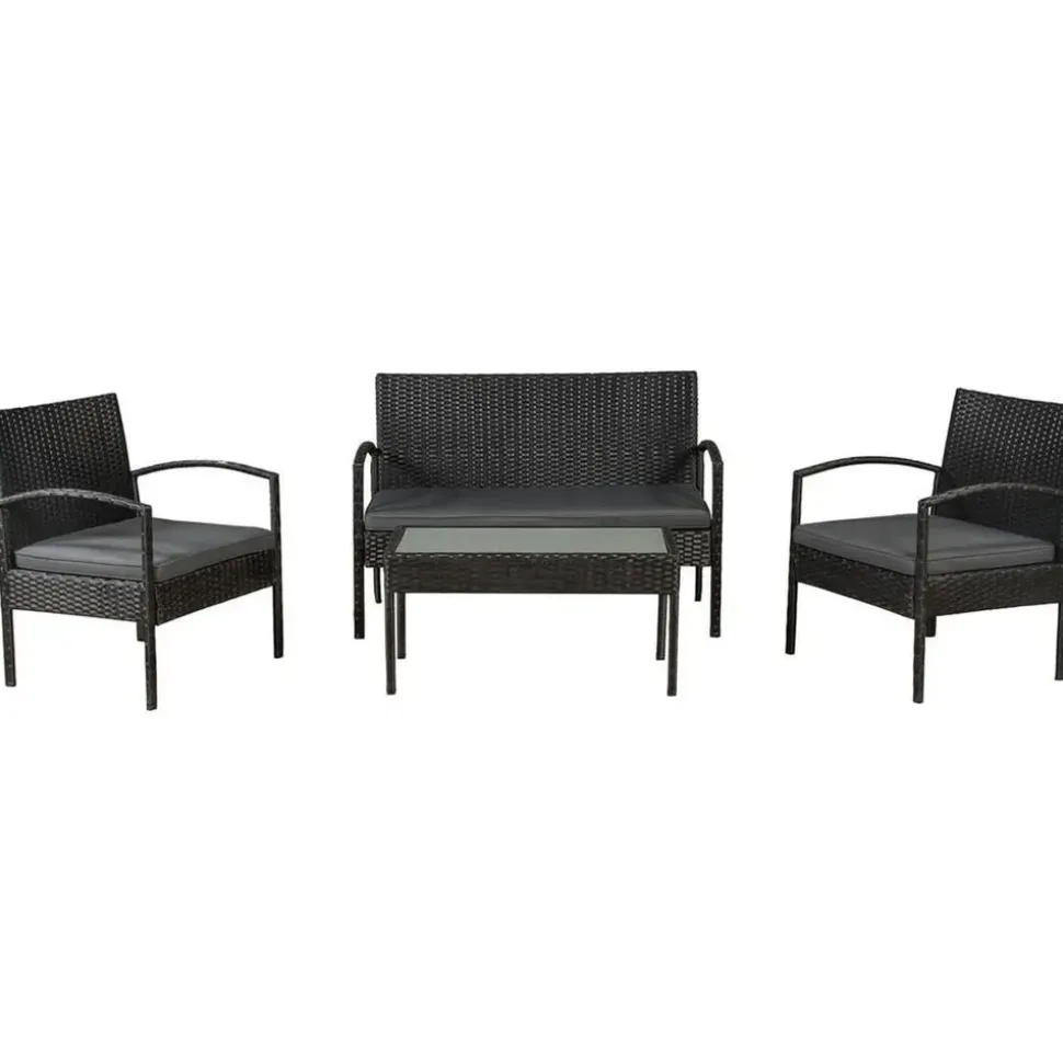 Juskys Trinidad Set 4-tlg. schwarz