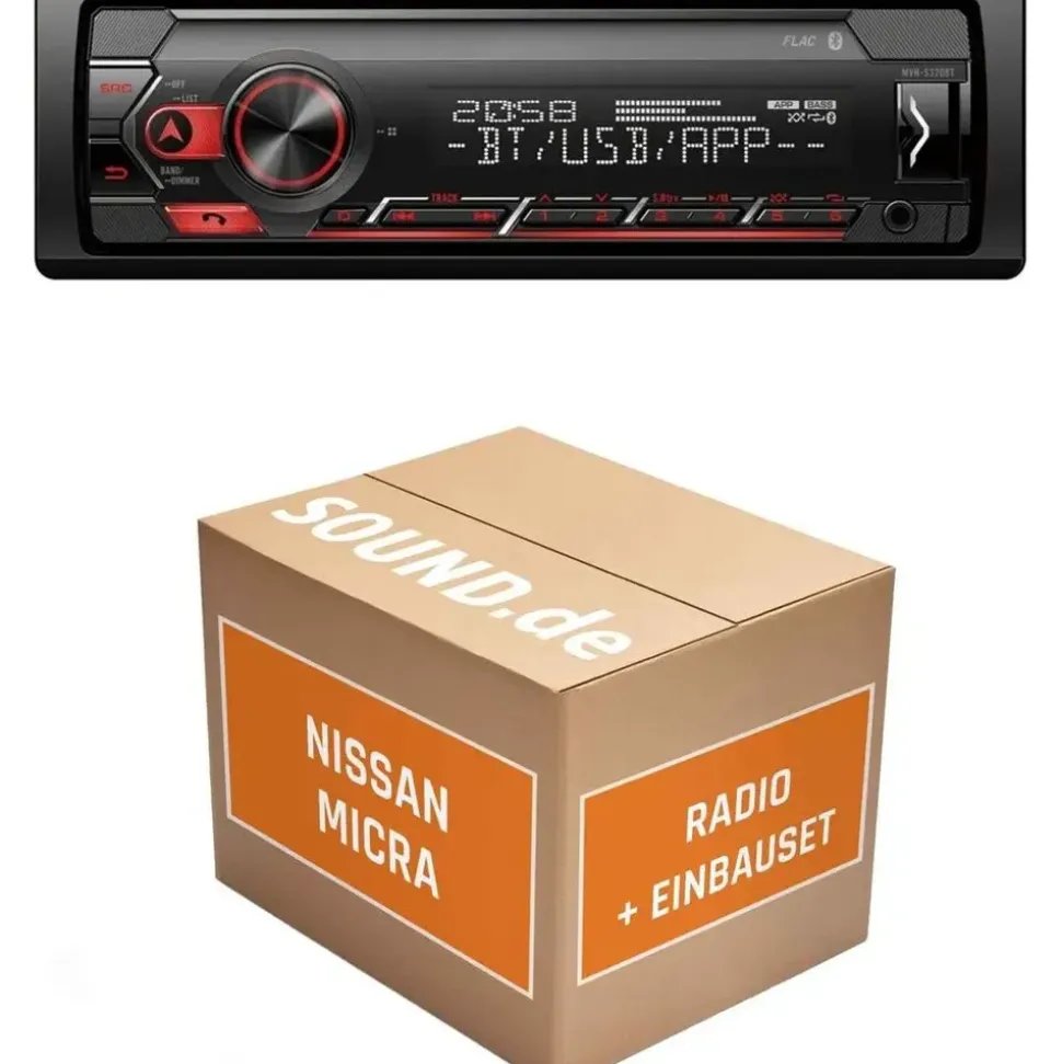 JUST SOUND best choice for caraudio Autoradio Einbaupaket Pioneer MVH-S320BT passend für Nissan Micra K11 | Bluetooth USB