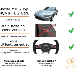 JUST SOUND best choice for caraudio Autoradio Einbaupaket Pioneer MVH-S320BT passend für Mazda MX-5 NB/NB-FL | Bluetooth USB