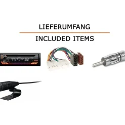JUST SOUND best choice for caraudio Autoradio Einbaupaket JVC KD-DB922BT passend für Toyota Celica T18 | Bluetooth Telefonieren Audiostreaming