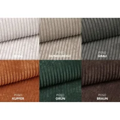 kaiser möbel Ecksofa Cord 2-Sitzer Dunkelbeige