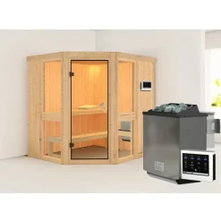 Karibu Amelia 1 inkl. 9 kW Bio-Kombiofen + ext. Steuerung