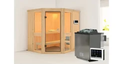 Karibu Amelia 1 inkl. 9 kW Bio-Kombiofen + ext. Steuerung