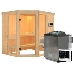 Karibu Amelia 1 inkl. 9 kW Bio-Kombiofen + ext. Steuerung